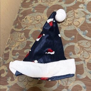 Festive Kids Santa Hat - Navy and White